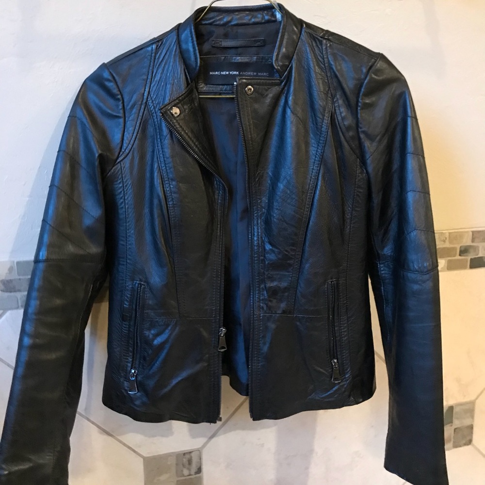 Marc New York - Andrew Marc black leather jacket - Picture 2 of 5